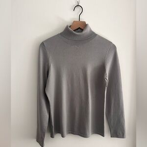 Ann Taylor Silk/Cotton blend Gray Turtleneck Sweater